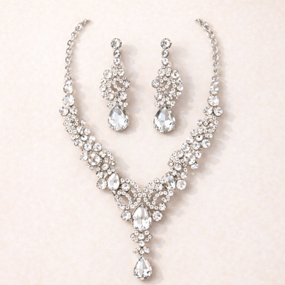Luxury Crystal Bridal Necklace & Earring Set