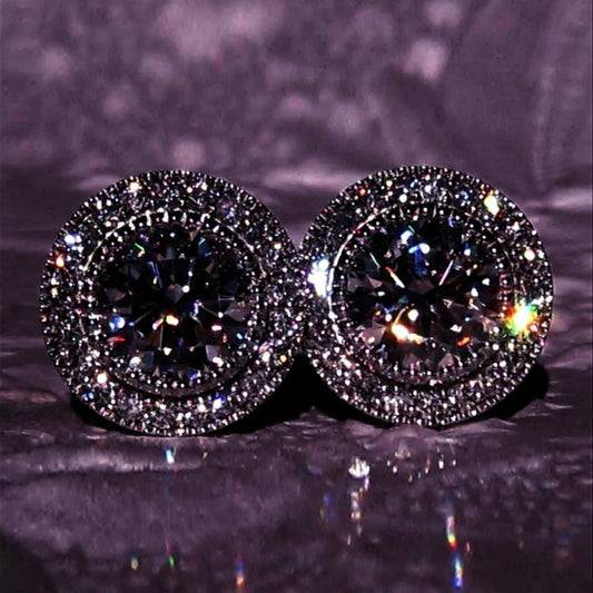 “CAOSHI 9mm Round Cubic Zirconia Stud Earrings – Elegant Silver & Gold Options, Sparkling Clear CZ for Women”